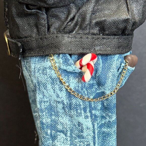 1997 Clothtique Possible Dreams Easy Ridin Santa Figure In Biker Jacket & Jeans - Picture 7 of 16